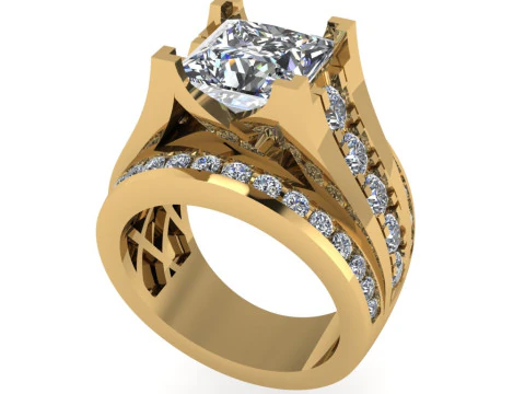 3D рендеринг дизайна бриллиантового кольца 3D Принт Модель