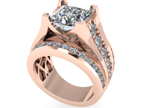 Diamond ring design 3d render 3D प्रिंट मॉडल