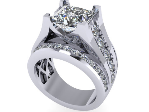 Diamond ring design 3d render 3D प्रिंट मॉडल