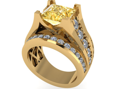 Diamond ring design 3d render 3D प्रिंट मॉडल