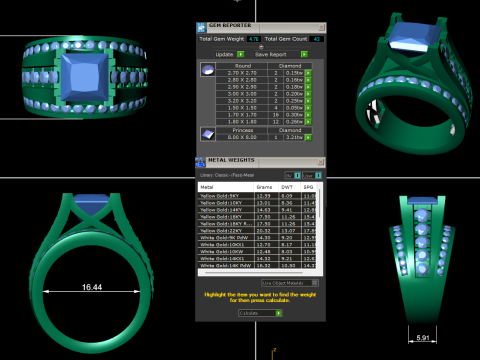 Diamond ring design 3d render 3D प्रिंट मॉडल