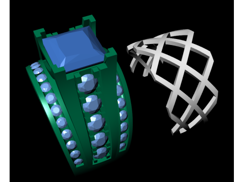 Diamond ring design 3d render 3D प्रिंट मॉडल