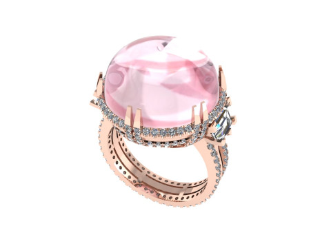 Diamond ring design 3d render 3Dプリントモデル