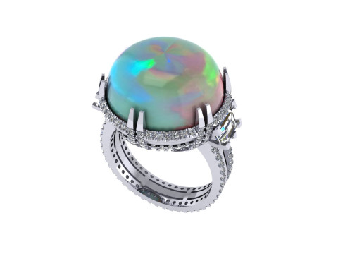Diamond ring design 3d render 3Dプリントモデル