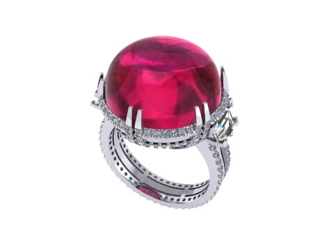 Diamond ring design 3d render 3Dプリントモデル