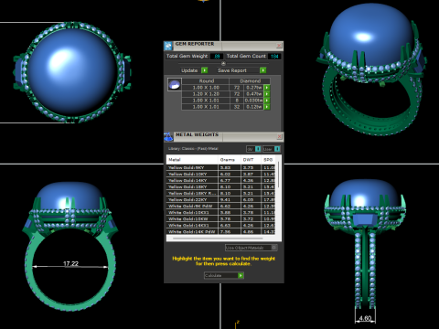 Diamond ring design 3d render 3Dプリントモデル