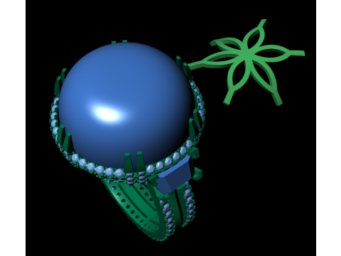 Diamond ring design 3d render 3Dプリントモデル