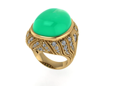 Rendu 3D de conception de bague en diamant Modèles 3D en vedette