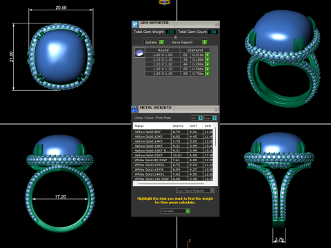 Diamond ring design 3d render 3Dプリントモデル