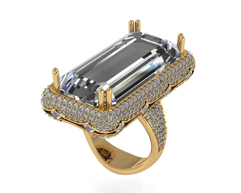 Rendu 3D de conception de bague en diamant Modèles 3D en vedette .c4d .max .obj .3ds .fbx .stl .blend 