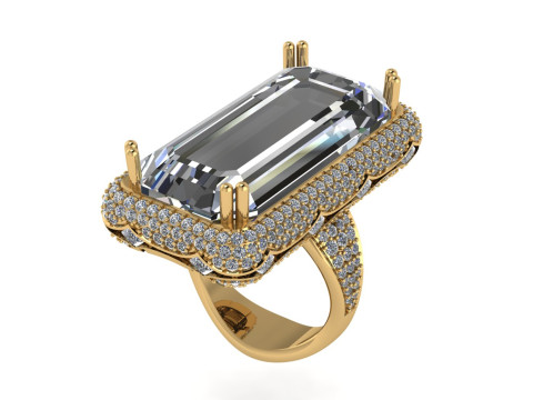 Diamond ring design 3d render 3Dプリントモデル