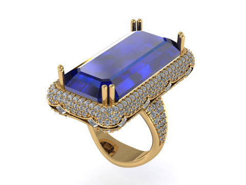 Diamond ring design 3d render Modelo de impresión 3D
