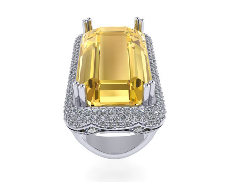 Diamond ring design 3d render Modelo de impresión 3D