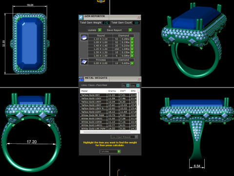 Diamond ring design 3d render Modelo de impresión 3D