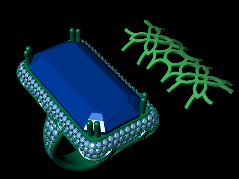 Diamond ring design 3d render Modelo de impresión 3D