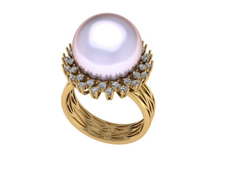 Diamond ring design 3d render 3Dプリントモデル .c4d .max .obj .3ds .fbx .stl .blend