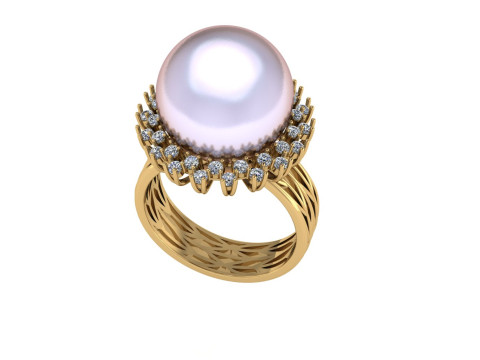 Diamond ring design 3d render 3Dプリントモデル