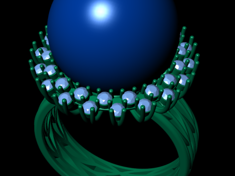 Diamond ring design 3d render 3Dプリントモデル
