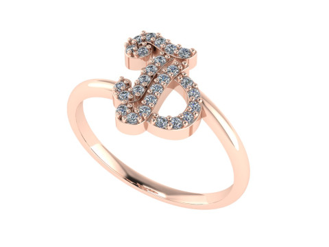 Diamond ring design 3d render - the letter TD Modello di stampa 3D