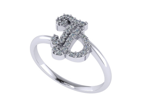 Diamond ring design 3d render - the letter TD Modello di stampa 3D