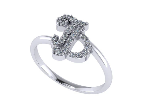 Diamond ring design 3d render - the letter TD 3D Print Model