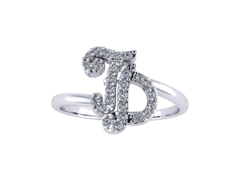 Diamond ring design 3d render - the letter TD Modello di stampa 3D