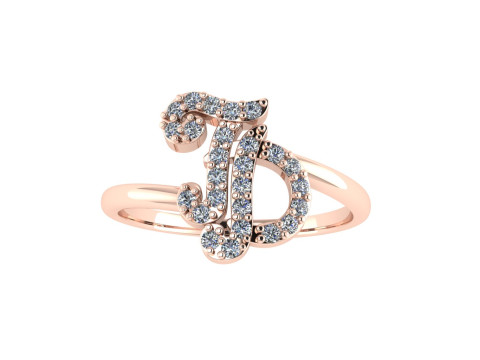 Diamond ring design 3d render - the letter TD Modello di stampa 3D