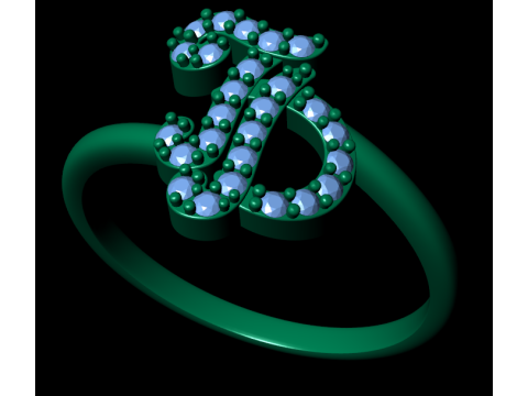 Diamond ring design 3d render - the letter TD Modello di stampa 3D