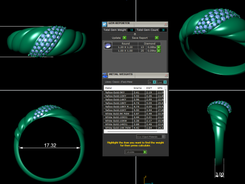 Diamond ring design 3d render 3Dプリントモデル