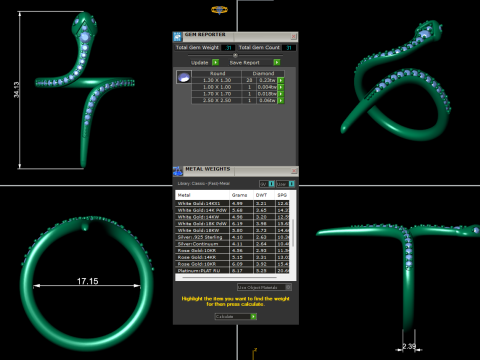 Snake ring design 3d render 3D Print Model