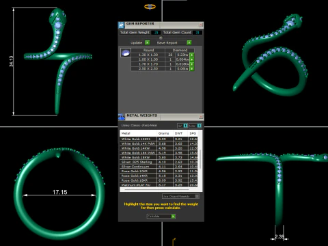 Snake ring design 3d render 3D Print Model