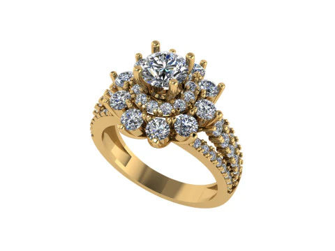 Elmas yüzük tasarımı 3d render 3D Baskı Modeli