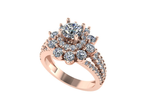 Diamond ring design 3d render Modelo de impresión 3D