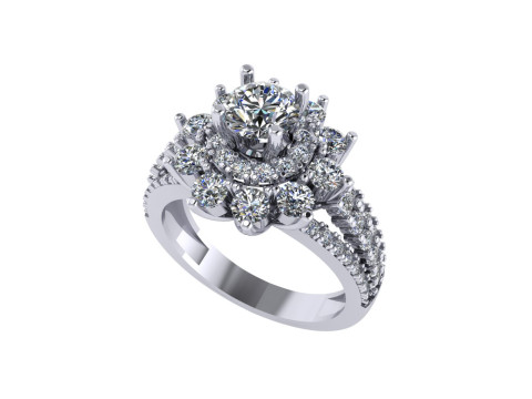 Diamond ring design 3d render Modelo de impresión 3D