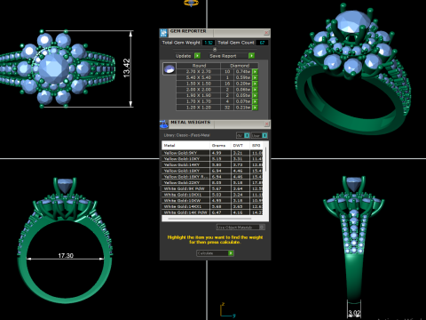Diamond ring design 3d render Modelo de impresión 3D