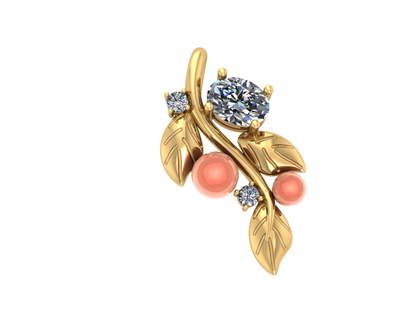 Алмазний кулон 3d візуалізації 3D Принт Модель .c4d .max .obj .3ds .fbx .stl .blend