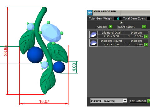 Алмазний кулон 3d візуалізації 3D Принт Модель