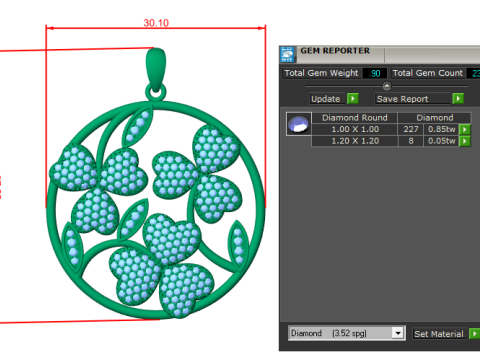 Бриллиантовый кулон 3D рендеринг 3D Модель