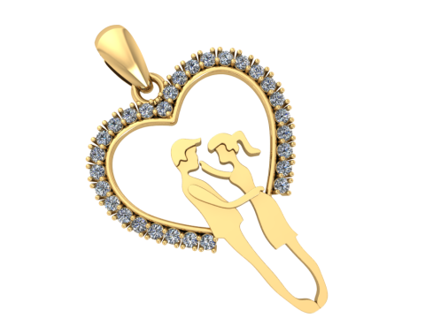 Rendu 3D du pendentif diamant Modèle 3D