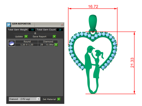 Diamond pendant 3d render 3D Model