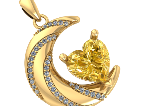 다이아몬드 펜던트 3d 렌더링 3D 모델