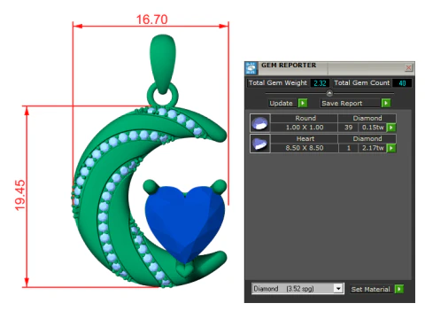 Diamond pendant 3d render 3D Model