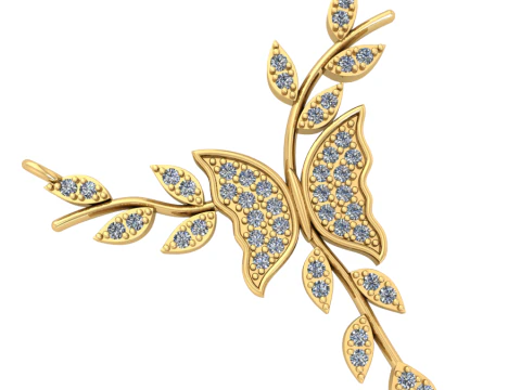 Rendu 3D du pendentif diamant Modèle 3D