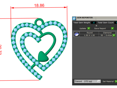 Diamond pendant 3d render 3D Model