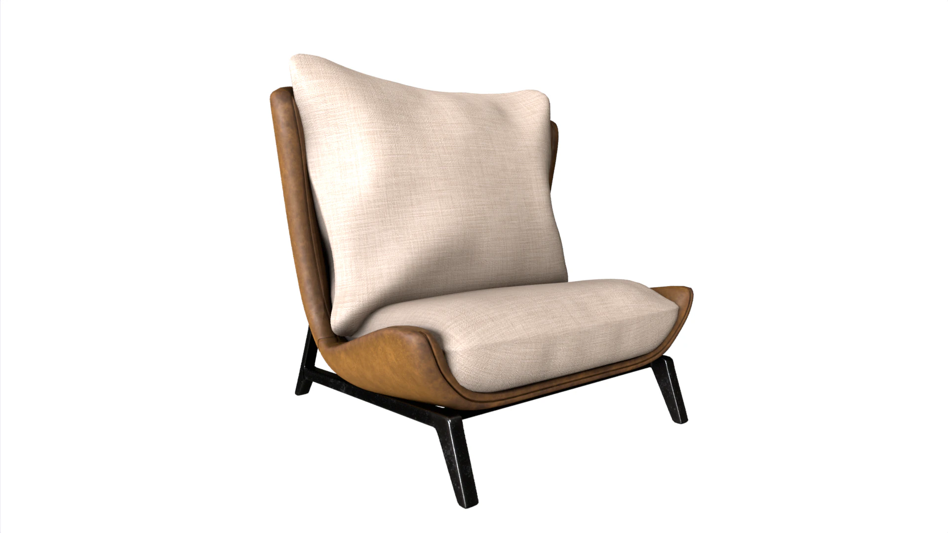 Leather Sofa Single 3D Model .c4d .max .obj .3ds .fbx .stl .blend 