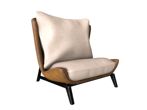 Leather Sofa Single 3D Модель