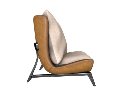 Leather Sofa Single 3D Model