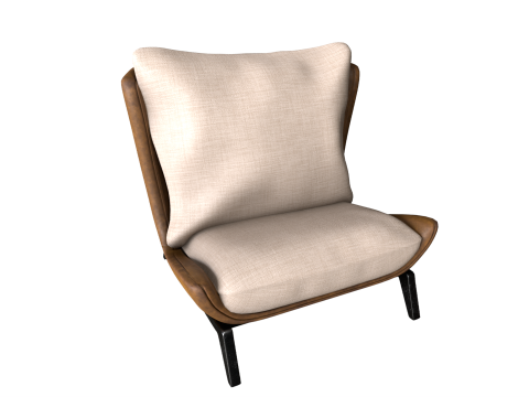 Leather Sofa Single 3D 模型