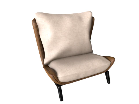 Leather Sofa Single 3D Model