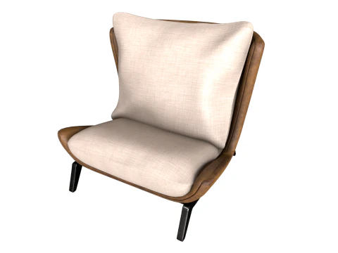 Leather Sofa Single 3D Model